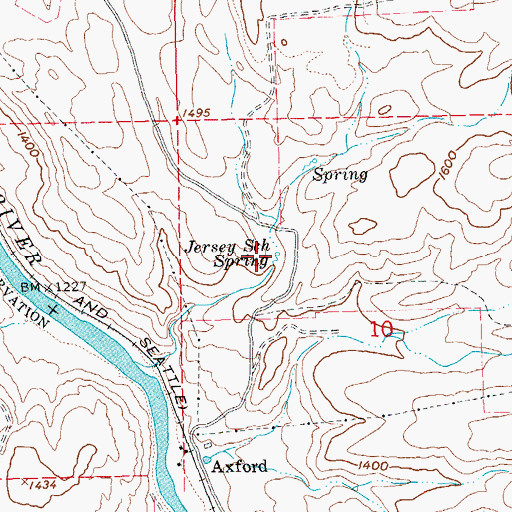 Topographic Map of Jersey School Spring, OR