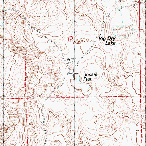 Topographic Map of Jessie Flat, OR