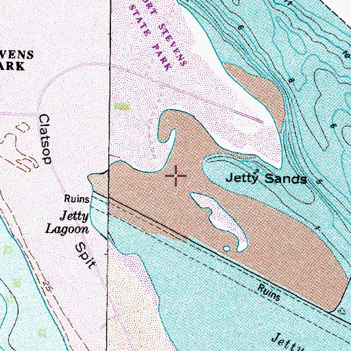 Topographic Map of Jetty Sands, OR