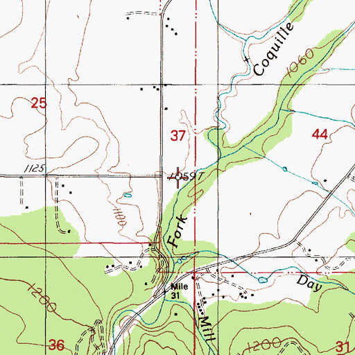 Topographic Map of Jim Belieu Creek, OR