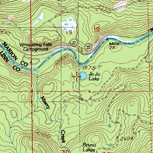 Topographic Map of Jo Jo Lake, OR