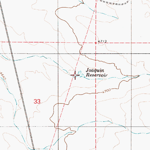 Topographic Map of Joaquin Reservoir, OR
