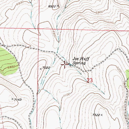 Topographic Map of Joe Huff Spring, OR