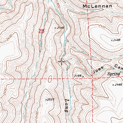 Topographic Map of Joes Camp Canyon, OR