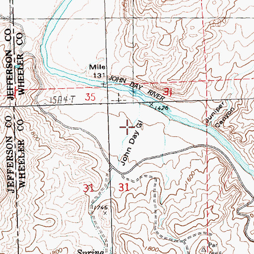 Topographic Map of John Day Gulch, OR