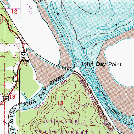 Topographic Map of John Day River, OR