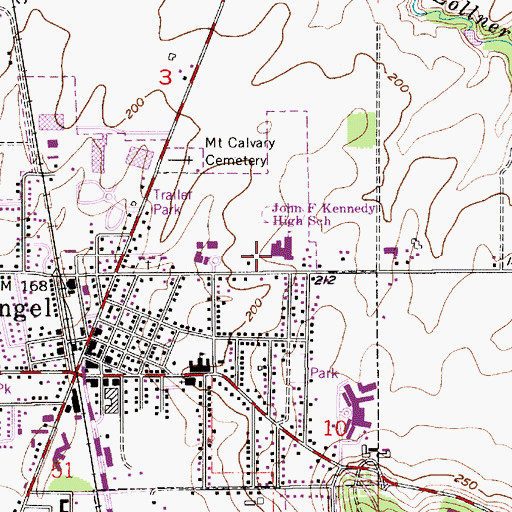 Topographic Map of John F Kennedy High School, OR