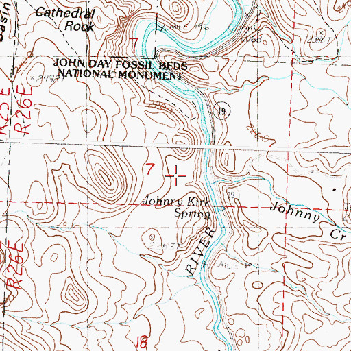Topographic Map of Johnny Creek, OR
