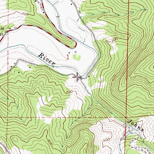 Topographic Map of Johns Creek, OR