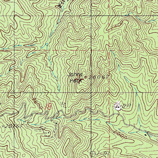Topographic Map of Johns Peak, OR