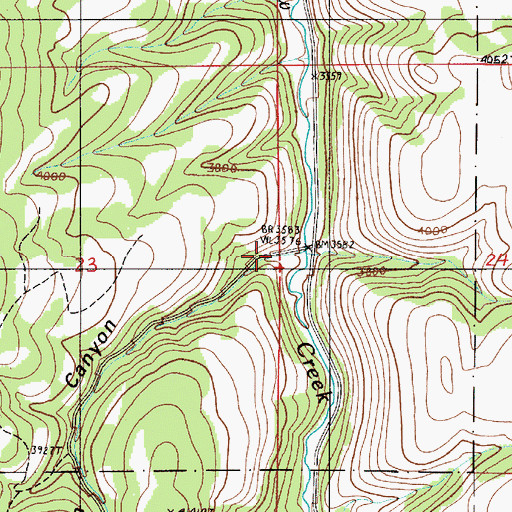 Topographic Map of Johnson Canyon, OR