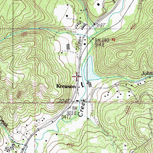 Topographic Map of Johnson Creek, OR
