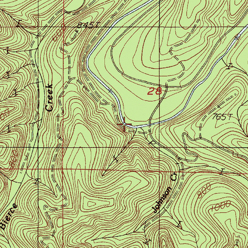 Topographic Map of Johnson Creek, OR