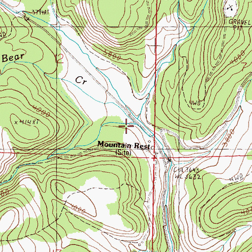 Topographic Map of Johnson Creek, OR