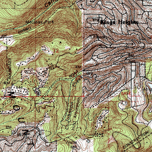 Topographic Map of Johnson Creek, OR