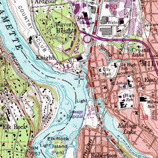Topographic Map of Johnson Creek, OR