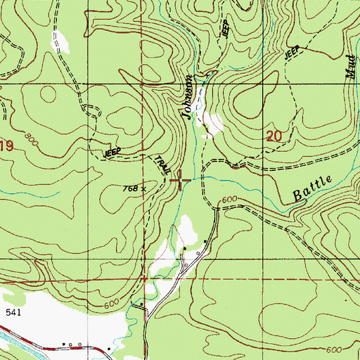 Topographic Map of Johnson Creek, OR