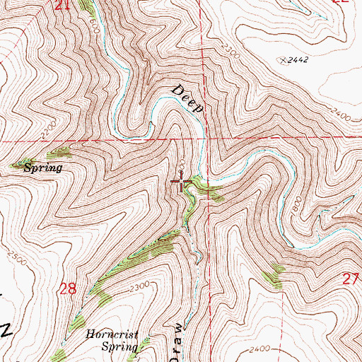 Topographic Map of Johnson Draw, OR