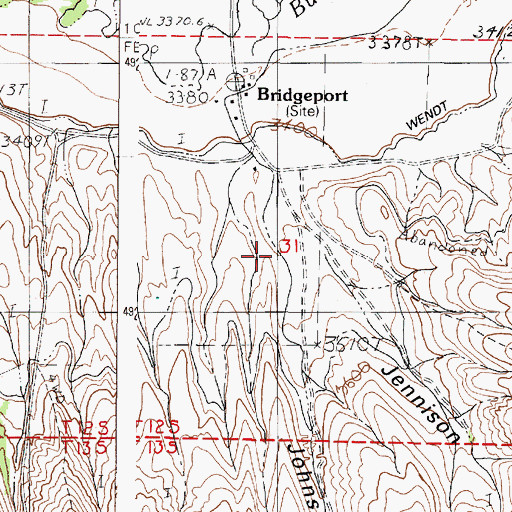 Topographic Map of Johnson Gulch, OR