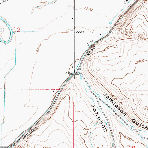 Topographic Map of Johnson Gulch, OR