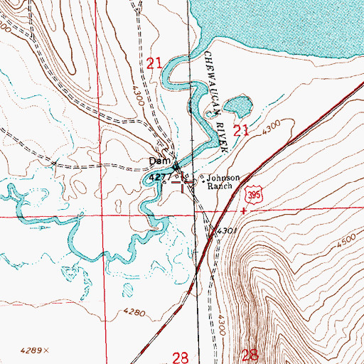 Topographic Map of Johnson Ranch, OR