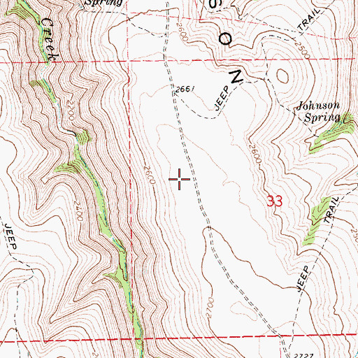 Topographic Map of Johnson Ridge, OR