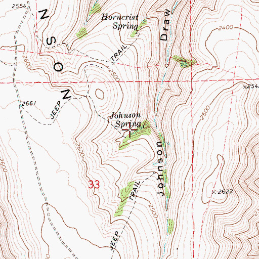 Topographic Map of Johnson Spring, OR