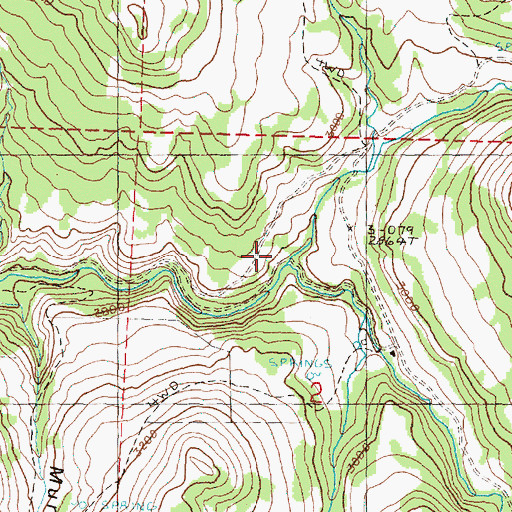 Topographic Map of Jonas Creek, OR