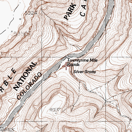 Topographic Map of Shinumo Wash, AZ