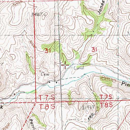 Topographic Map of Jones Canyon, OR