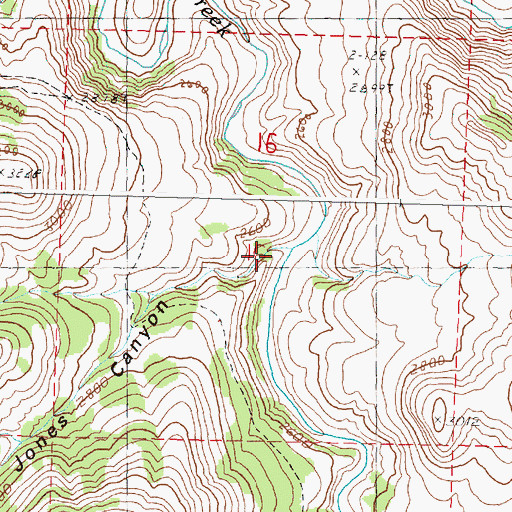 Topographic Map of Jones Canyon, OR