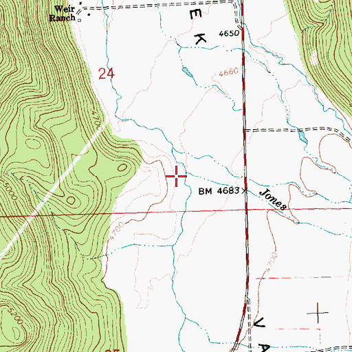 Topographic Map of Jones Creek, OR