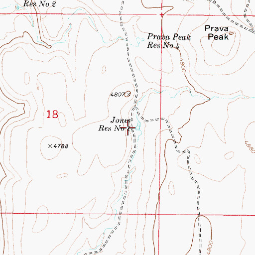 Topographic Map of Jones Reservoir Number One, OR