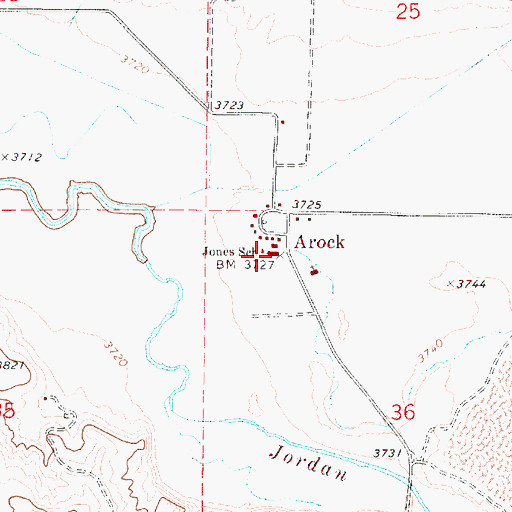 Topographic Map of Jones School (historical), OR