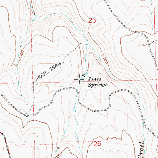 Topographic Map of Jones Springs, OR