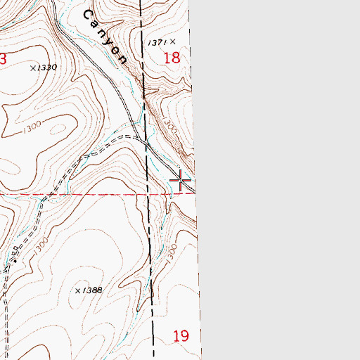 Topographic Map of Jordan Canyon, OR