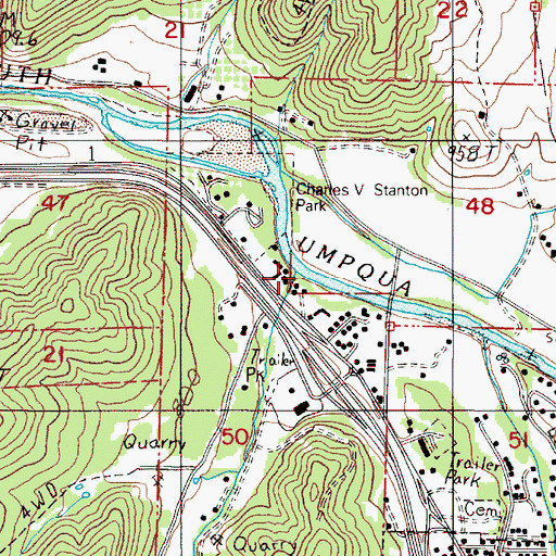 Topographic Map of Jordan Creek, OR