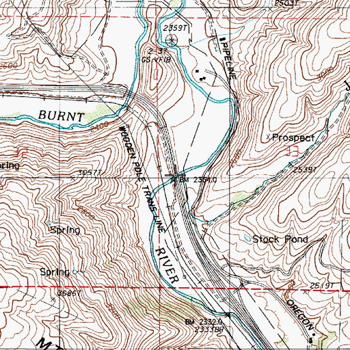Topographic Map of Jordan Creek, OR