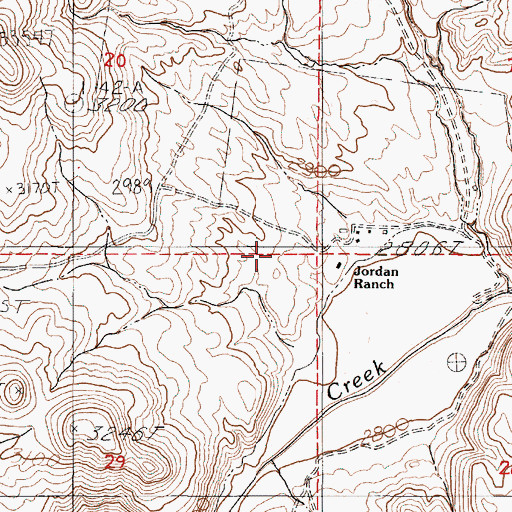 Topographic Map of Jordan Ranch, OR