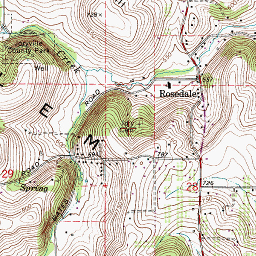 Topographic Map of Jory Cemetery, OR