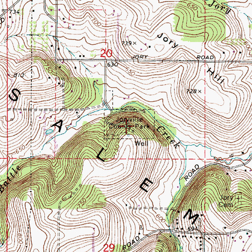 Topographic Map of Joryville County Park, OR
