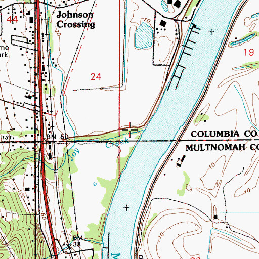 Topographic Map of Joy Creek, OR