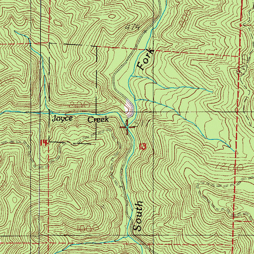 Topographic Map of Joyce Creek, OR