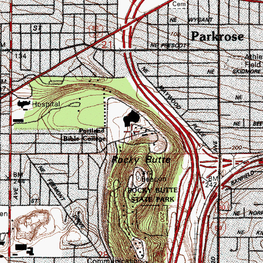 Topographic Map of Judson College (historical), OR