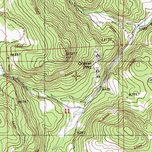 Topographic Map of July Spring, OR