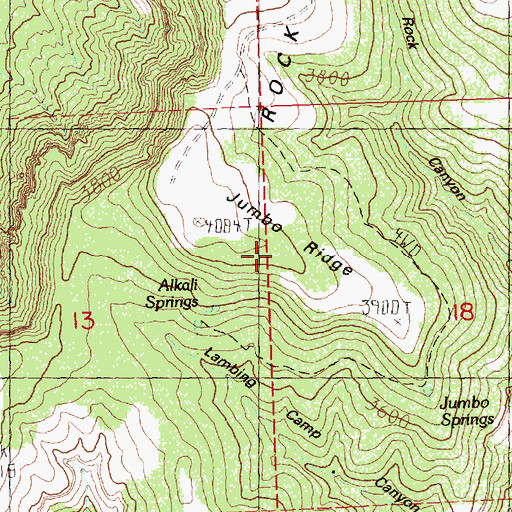 Topographic Map of Jumbo Ridge, OR