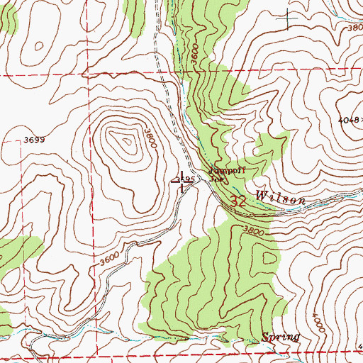 Topographic Map of Jumpoff Joe, OR