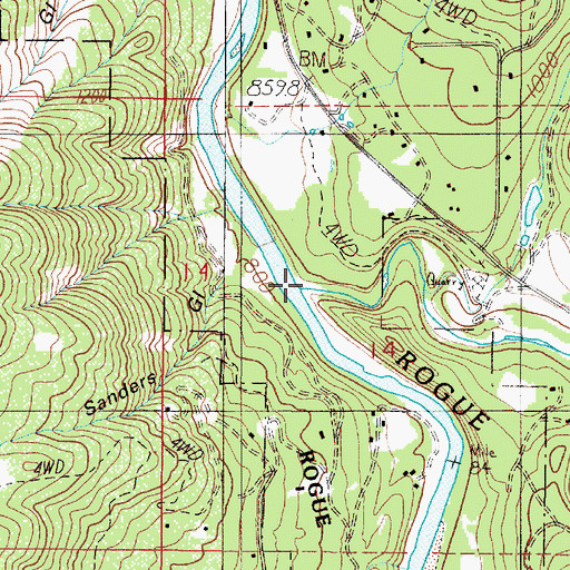 Topographic Map of Jumpoff Joe Creek, OR