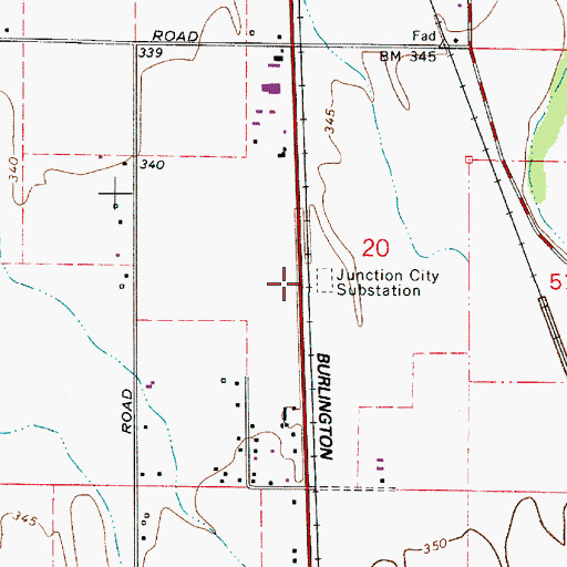 Topographic Map of Junction City Substation, OR