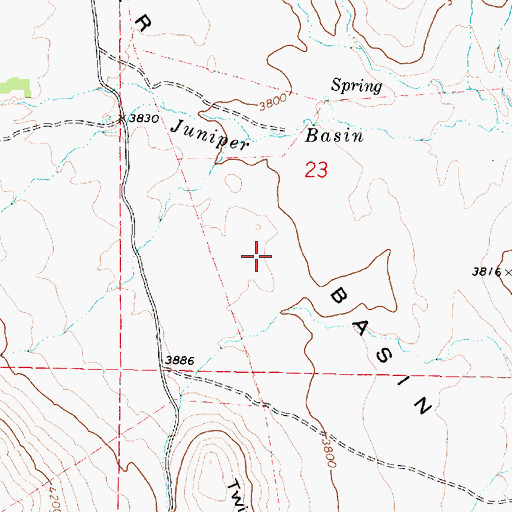 Topographic Map of Juniper Basin, OR